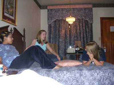 Girls night in the hotel.